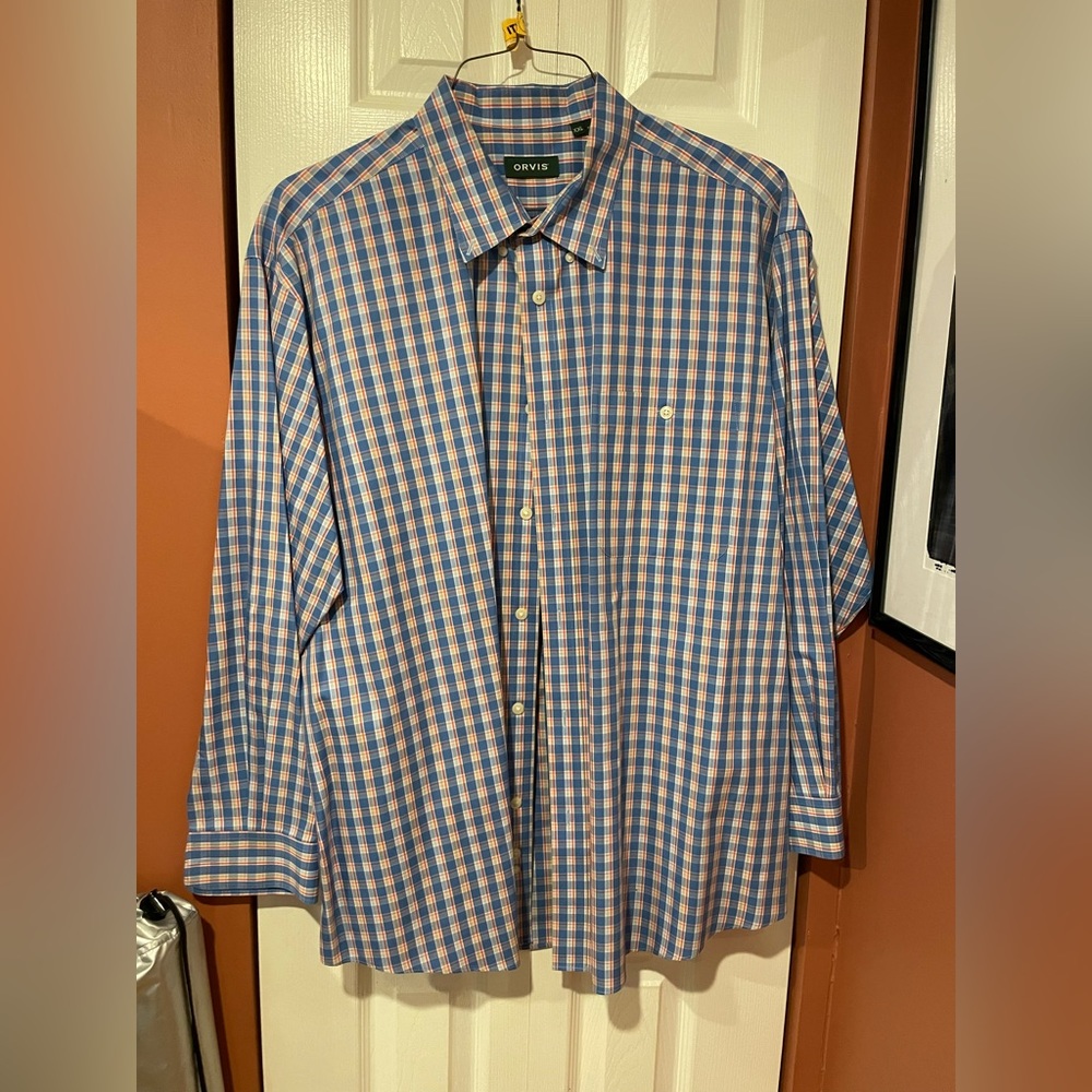 Orvis Plaid Button-down Collar Men’s Cotton Shirt, Size XXL